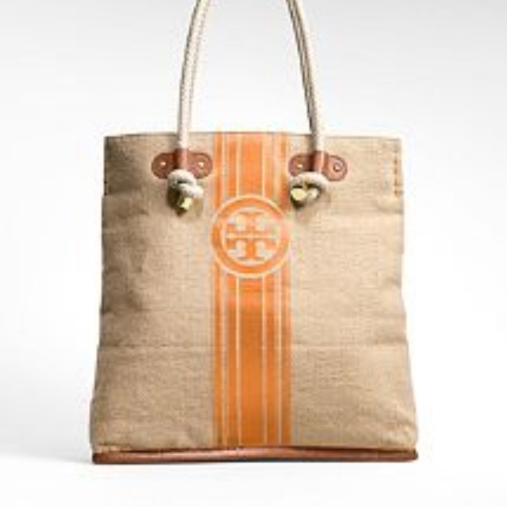 Tory Burch burlap bag